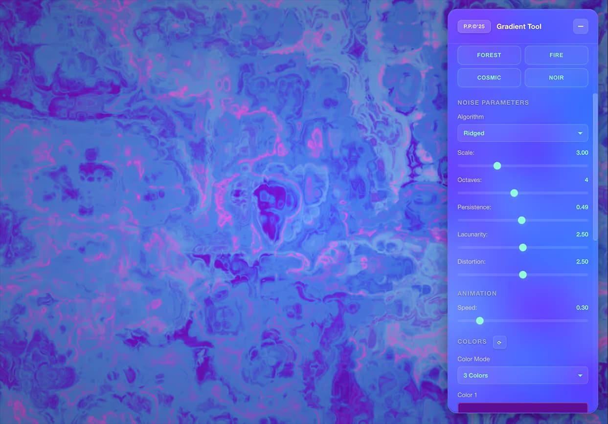 Gradient Tool, An interactive playground for shader-based gradients
