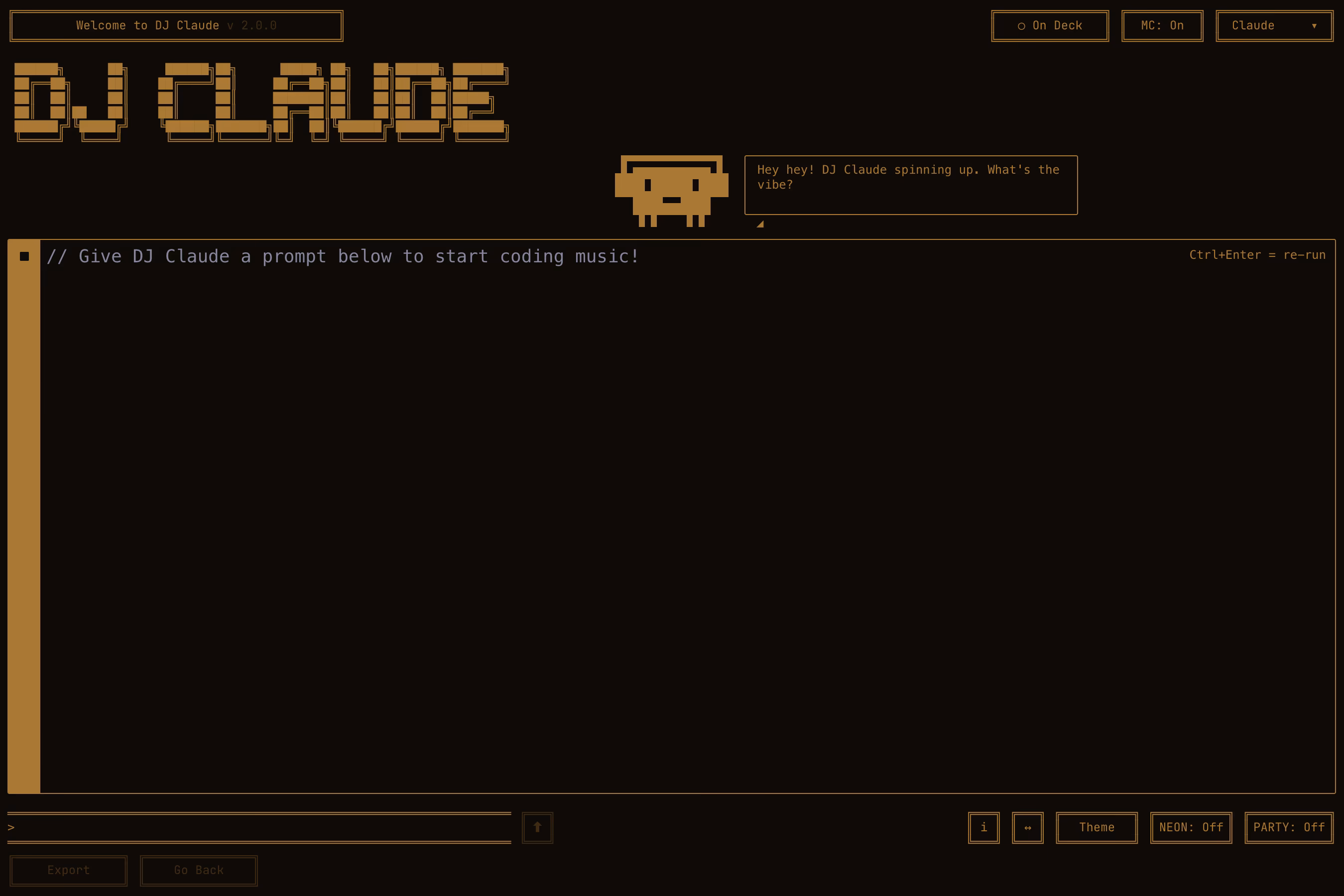 DJ Claude, AI-powered live coding music