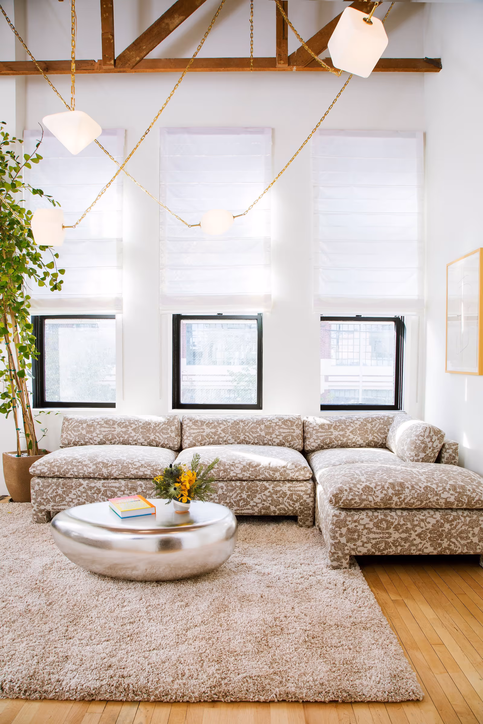Mineral Pendants, Sandblasted glass forms with woven brass chain